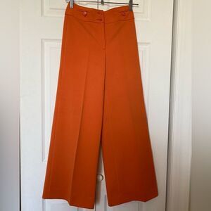 1970s Aries Paris High Waisted & Flared Orange Disco Pants